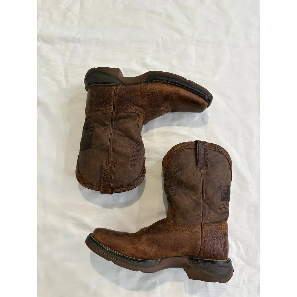 Durango Distressed Flag Western Boot Acorn Kids Size 3 Boys 8